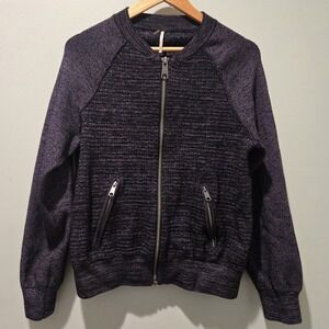 Free People Full‎ Zip Up Jacket Womens Medium Zip Pockets